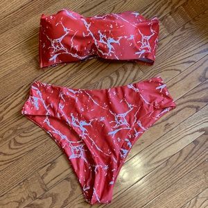 LIZAFUL two piece Swimsuit EUC- Strapless Bikini